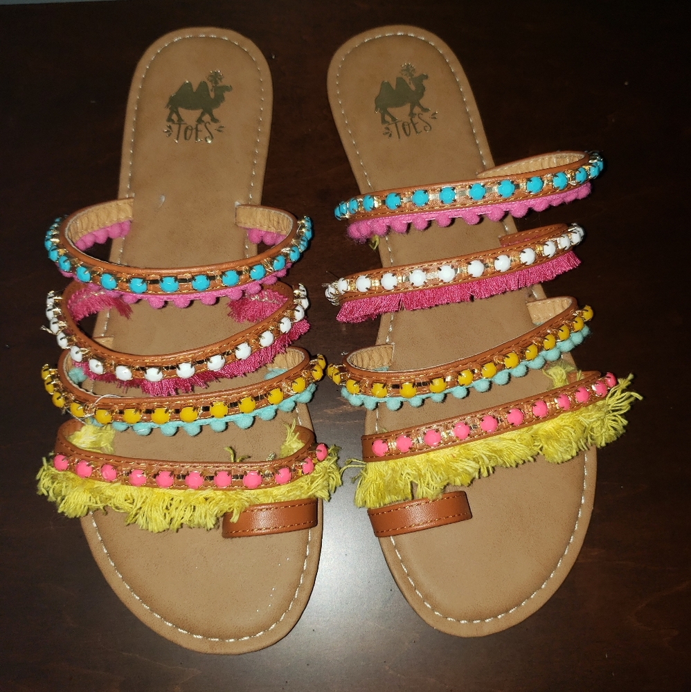 Colorful strappy sandals